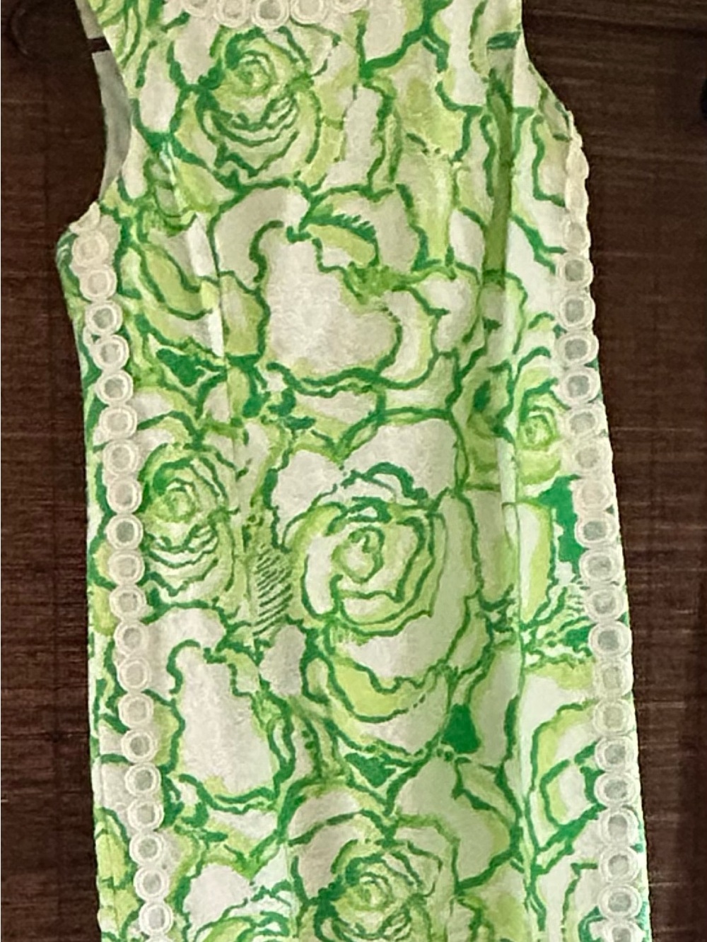 Lilly Pulitzer White Dress with Lime Green Floral Print - Picture 3 of 4